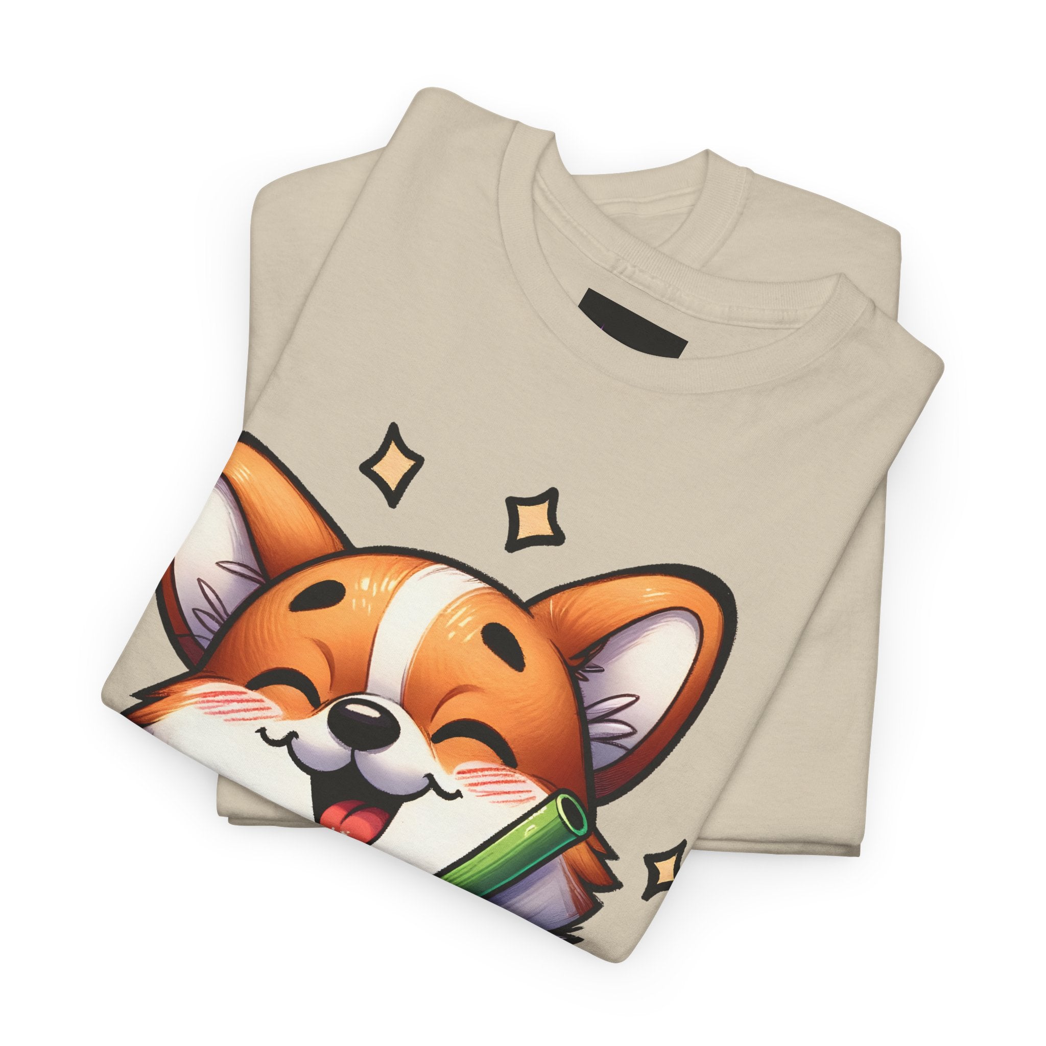 Corgi and it's Boba Tee
