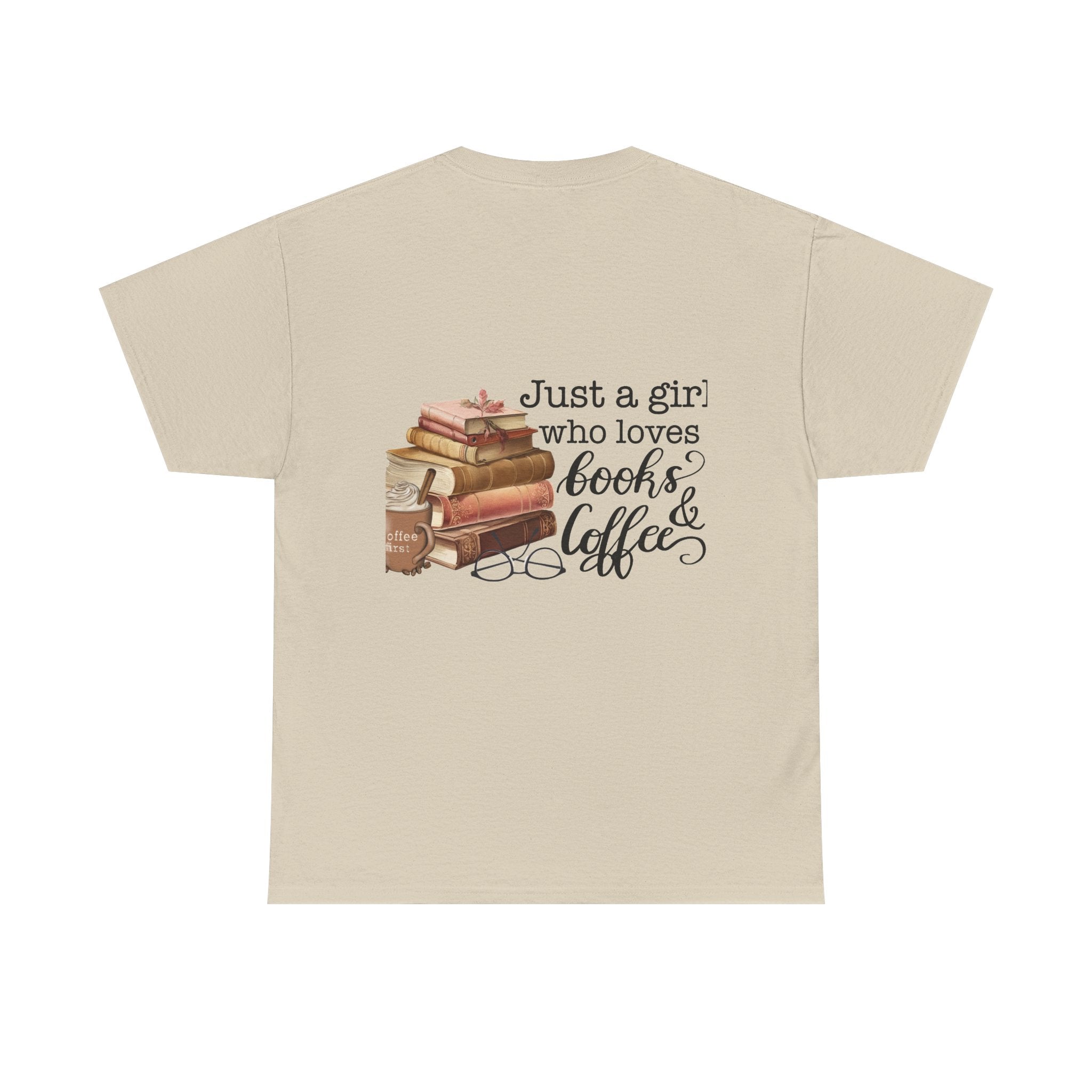 Book Lover's Tee: Just a Girl Who Loves Books & Coffee, Adult T-Shirt, Gift for Readers, Cozy Shirt for Bookworms, Literary Fashion, [...]