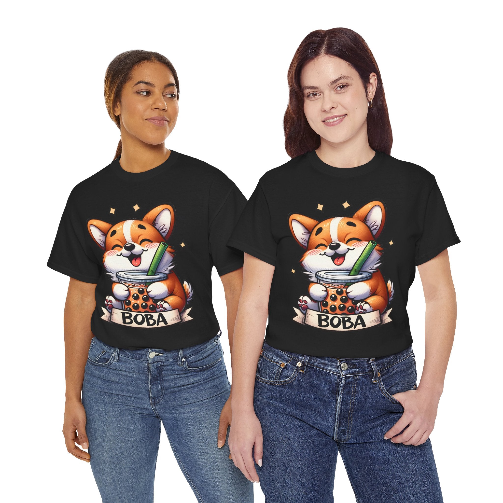 Corgi and it's Boba Tee