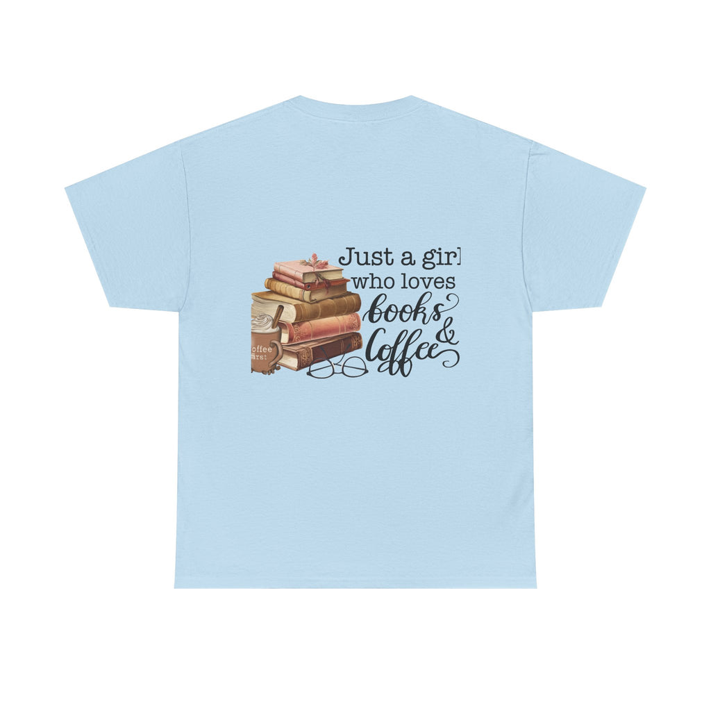 Book Lover's Tee: Just a Girl Who Loves Books & Coffee, Adult T-Shirt, Gift for Readers, Cozy Shirt for Bookworms, Literary Fashion, [...]