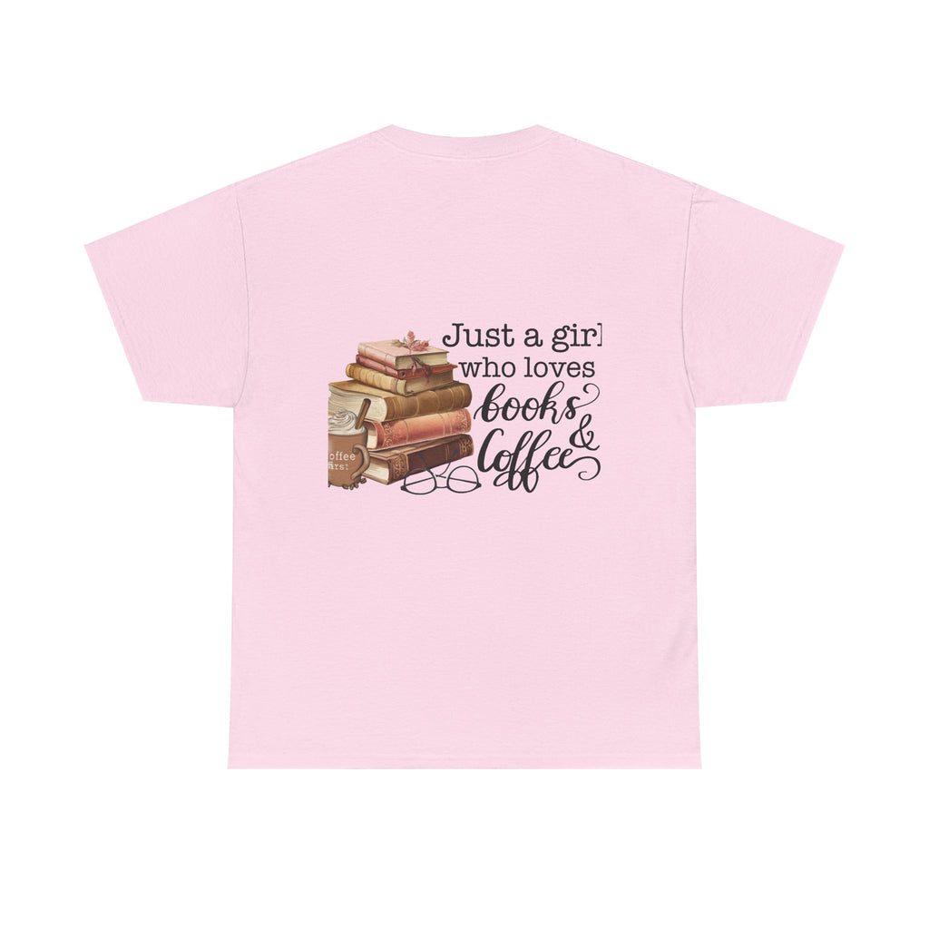 Book Lover's Tee: Just a Girl Who Loves Books & Coffee, Adult T-Shirt, Gift for Readers, Cozy Shirt for Bookworms, Literary Fashion, [...]