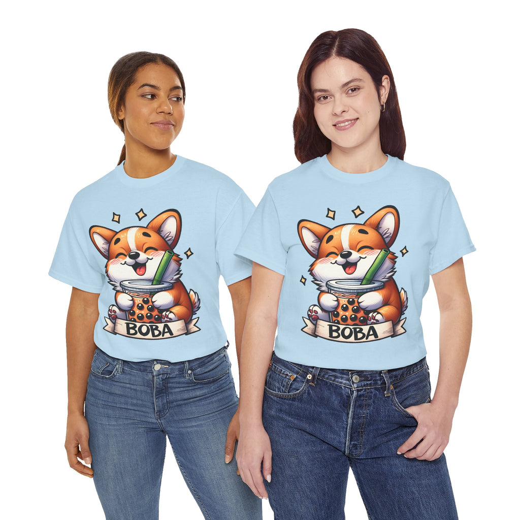 Corgi and it's Boba Tee