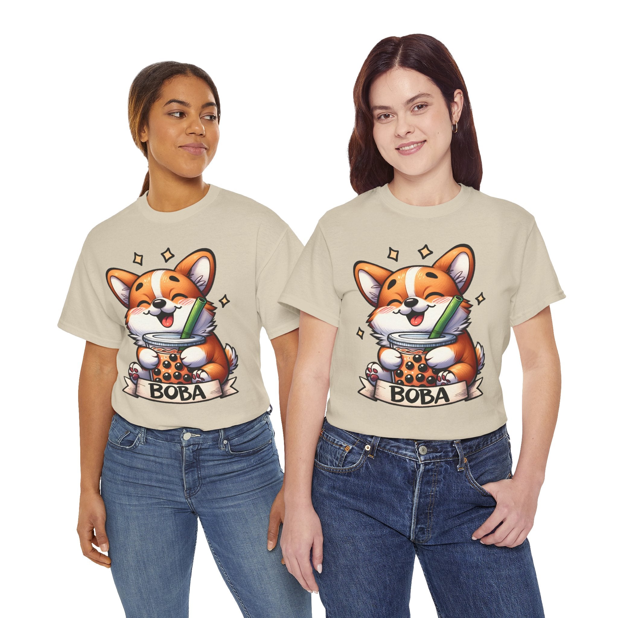 Corgi and it's Boba Tee