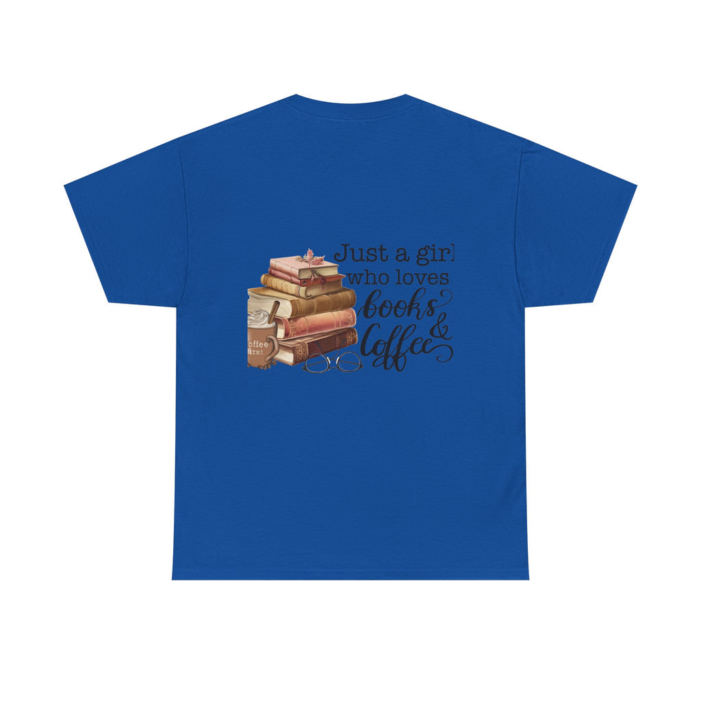 Book Lover's Tee: Just a Girl Who Loves Books & Coffee, Adult T-Shirt, Gift for Readers, Cozy Shirt for Bookworms, Literary Fashion, [...]