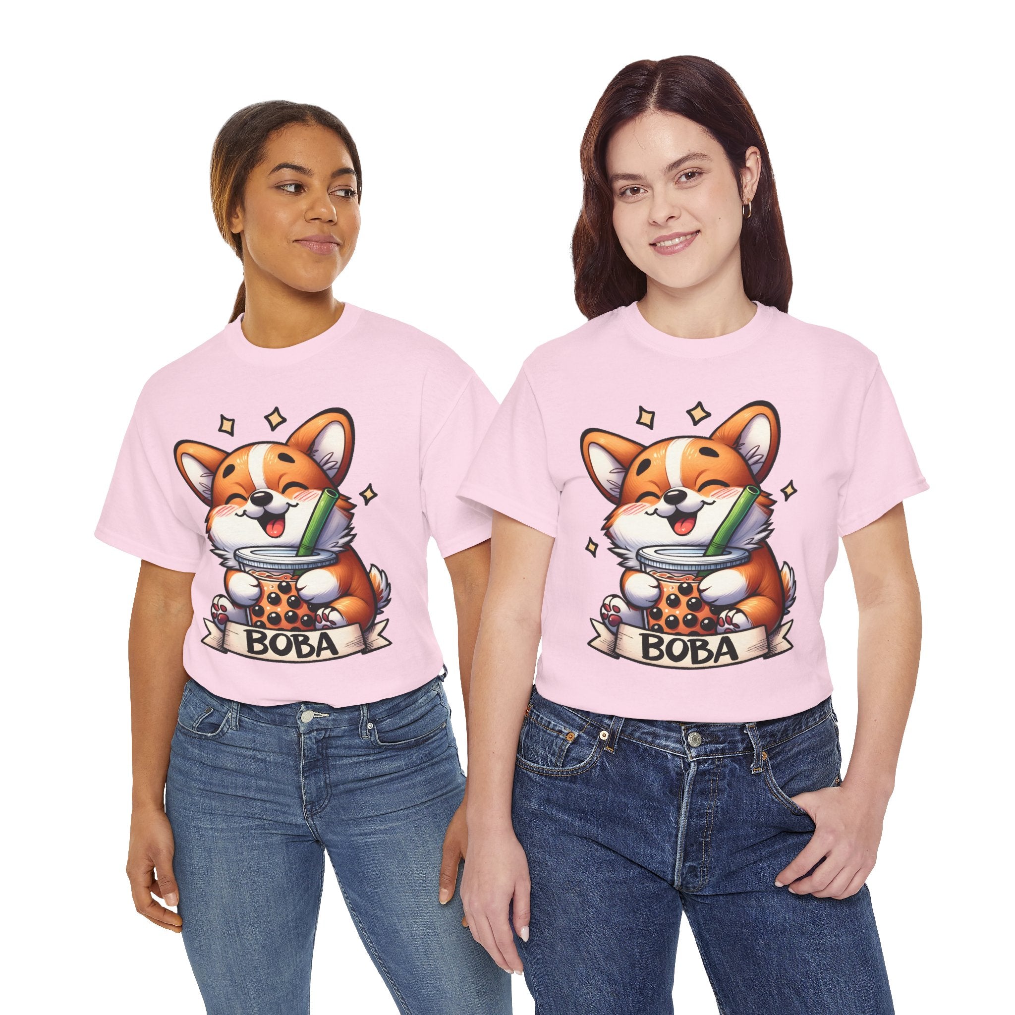 Corgi and it's Boba Tee