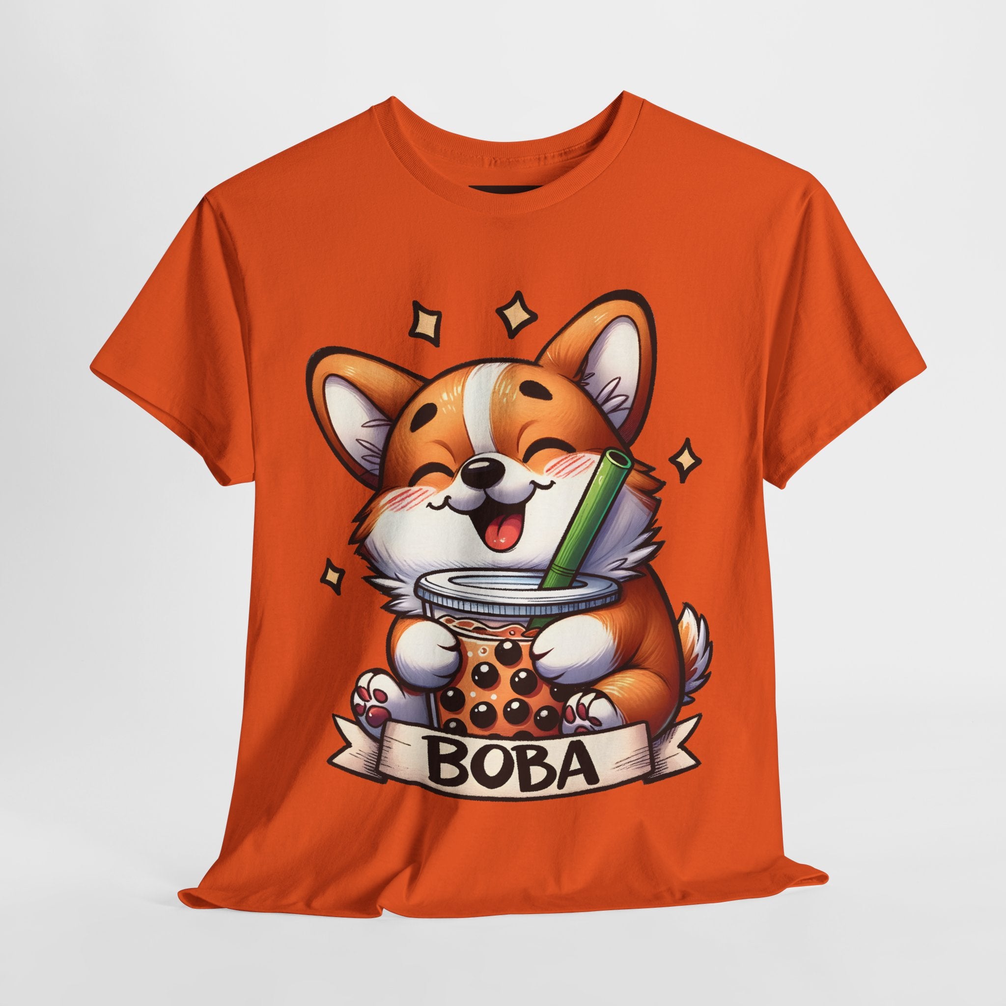 Corgi and it's Boba Tee