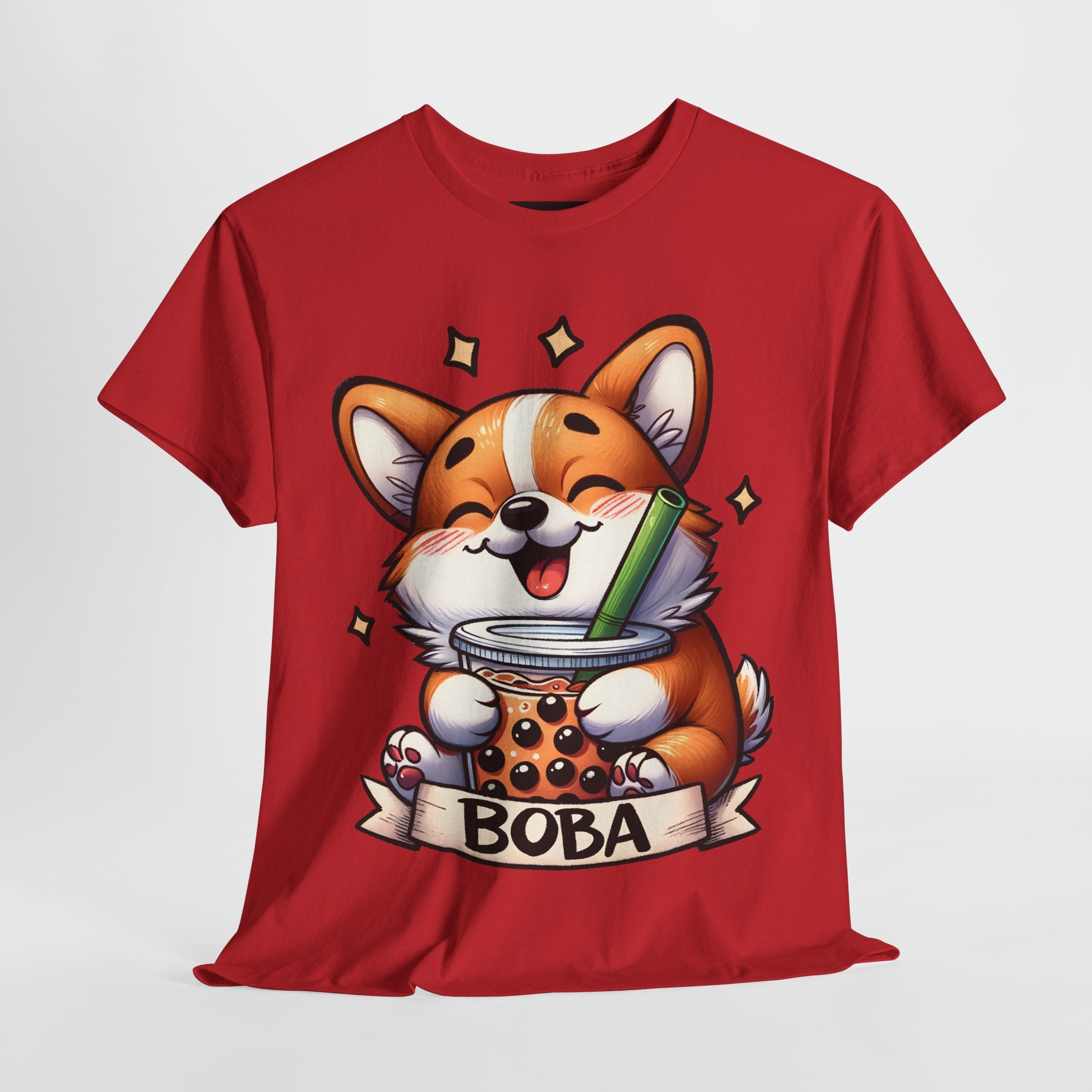 Corgi and it's Boba Tee