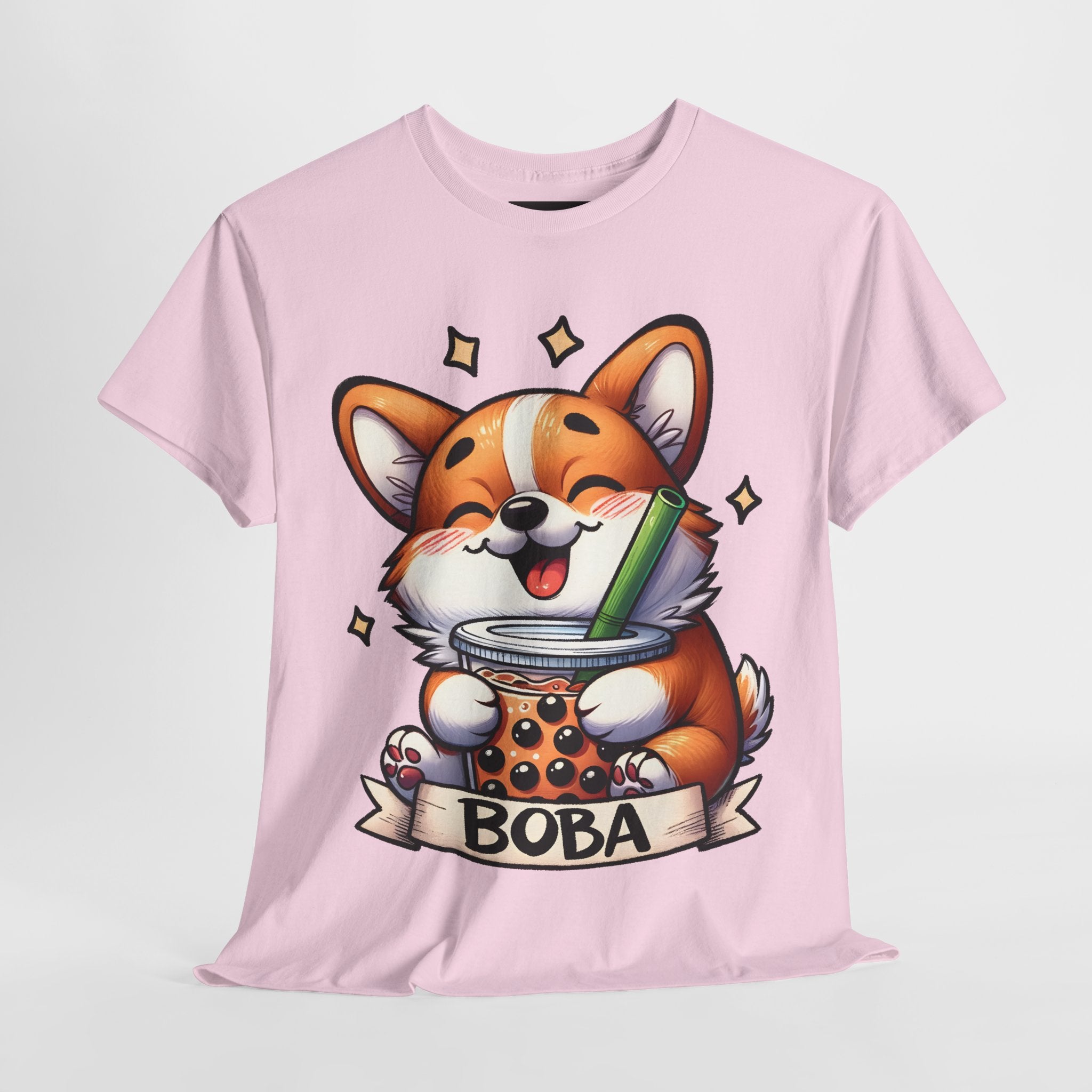 Corgi and it's Boba Tee