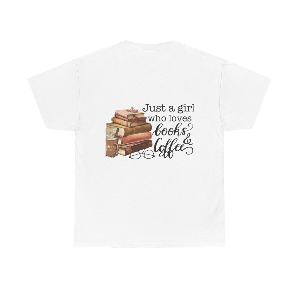 Book Lover's Tee: Just a Girl Who Loves Books & Coffee, Adult T-Shirt, Gift for Readers, Cozy Shirt for Bookworms, Literary Fashion, [...]