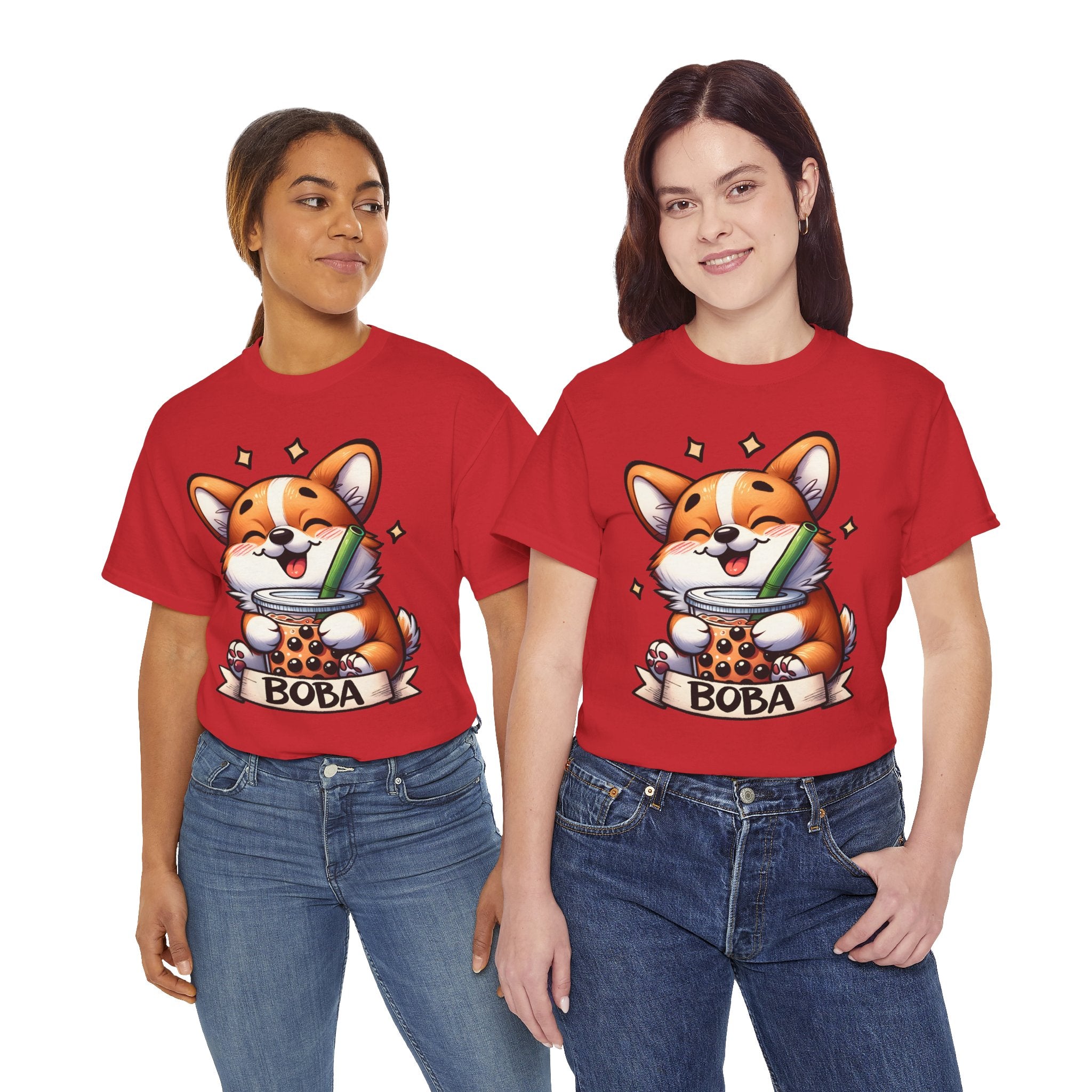 Corgi and it's Boba Tee