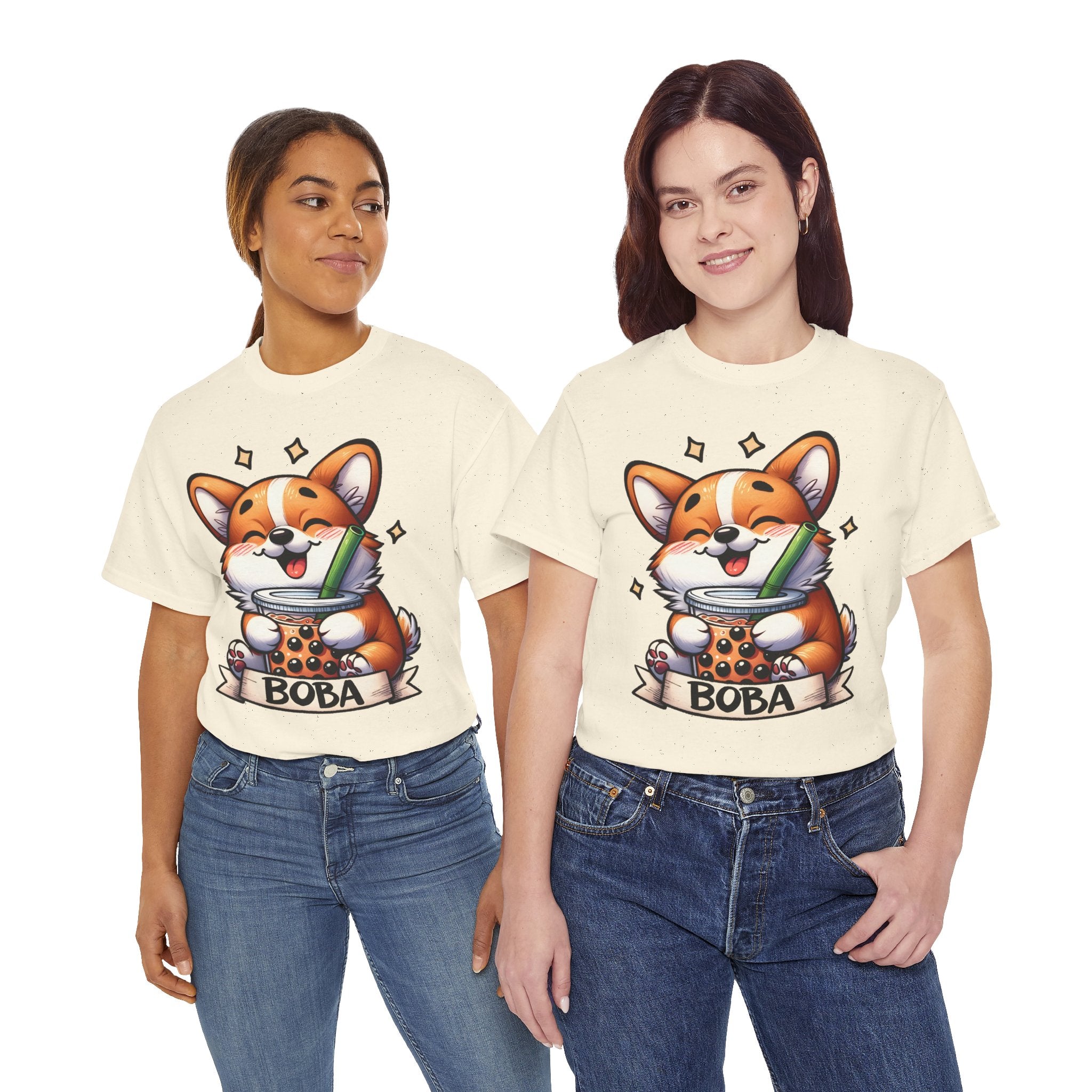 Corgi and it's Boba Tee