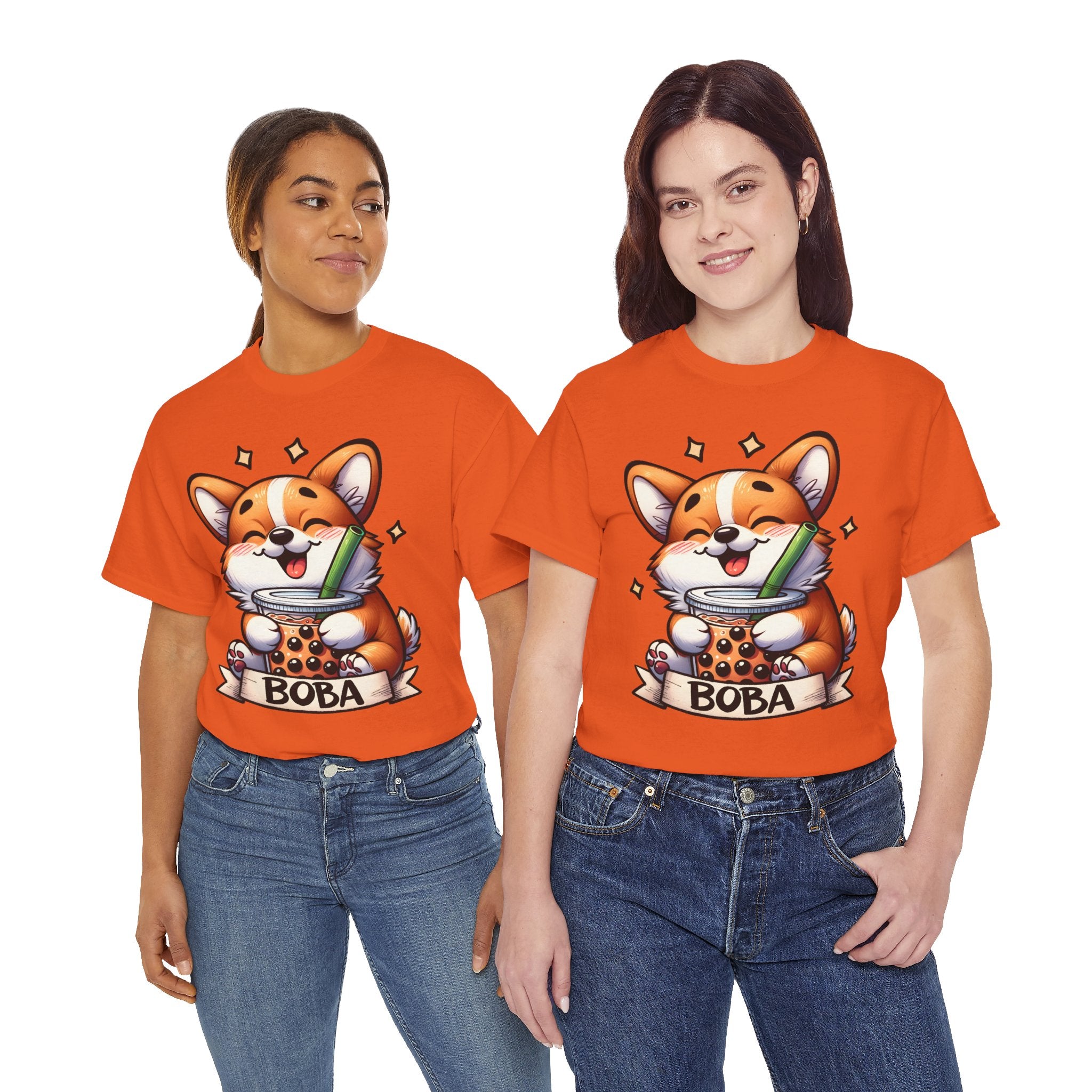 Corgi and it's Boba Tee