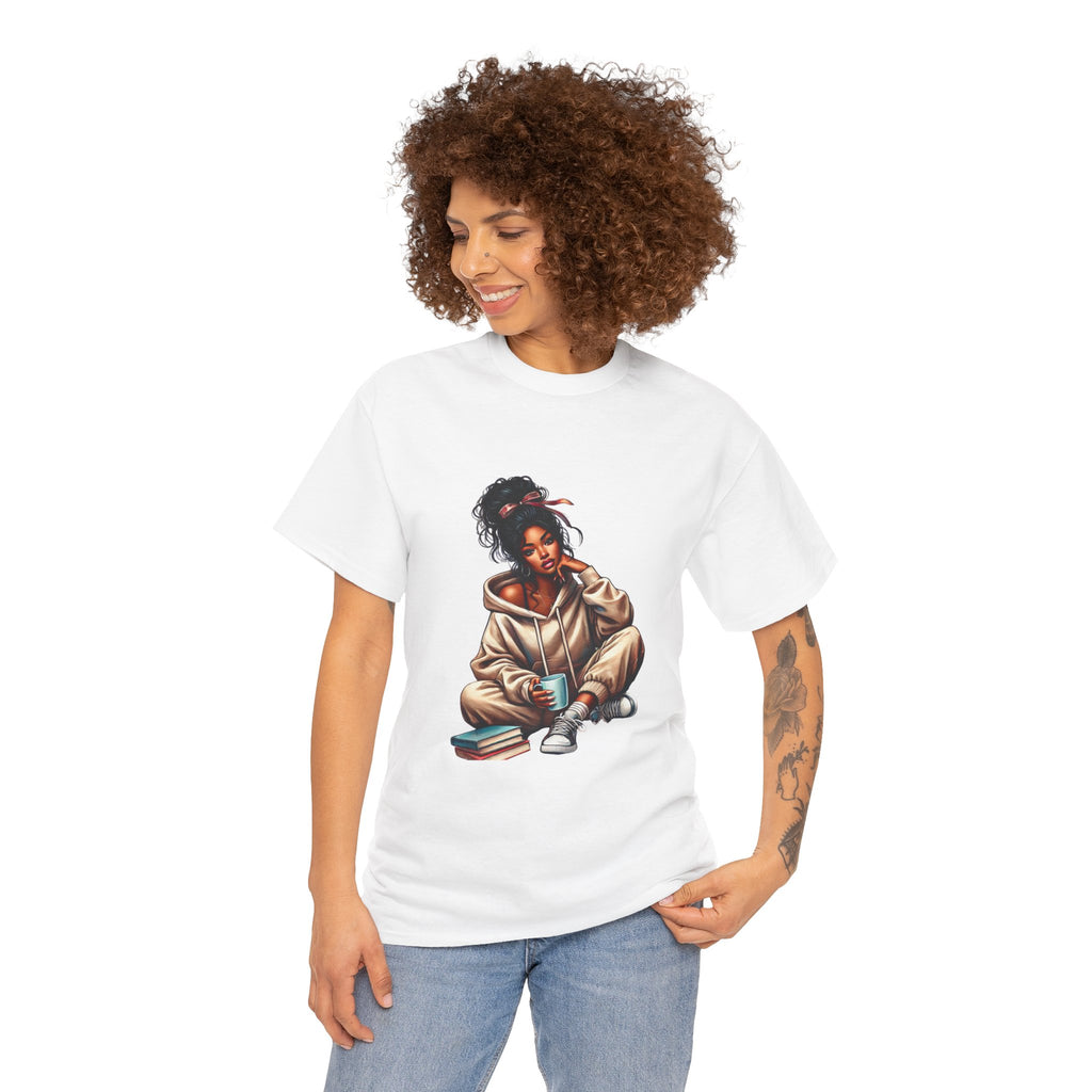 Book Lover's Tee: Just a Girl Who Loves Books & Coffee, Adult T-Shirt, Gift for Readers, Cozy Shirt for Bookworms, Literary Fashion, [...]