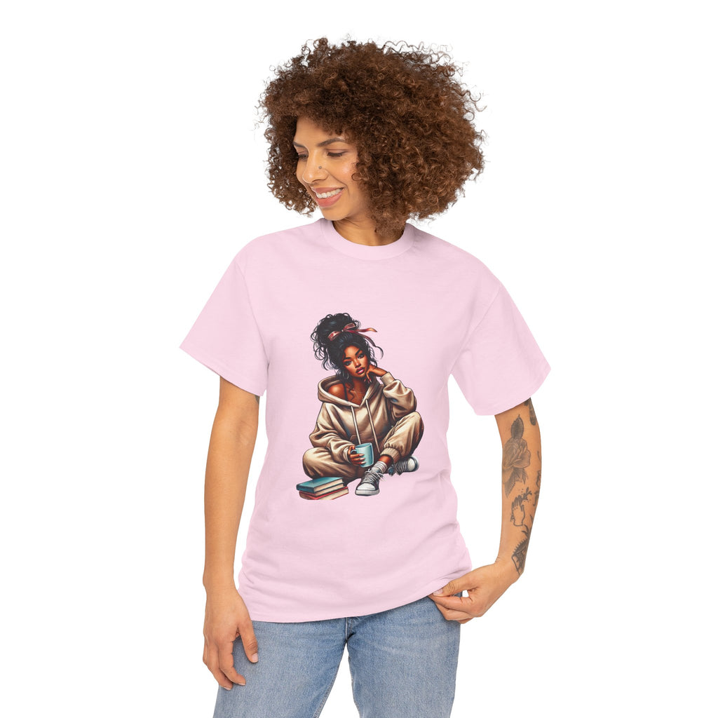 Book Lover's Tee: Just a Girl Who Loves Books & Coffee, Adult T-Shirt, Gift for Readers, Cozy Shirt for Bookworms, Literary Fashion, [...]
