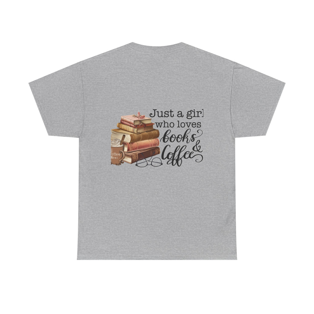 Book Lover's Tee: Just a Girl Who Loves Books & Coffee, Adult T-Shirt, Gift for Readers, Cozy Shirt for Bookworms, Literary Fashion, [...]