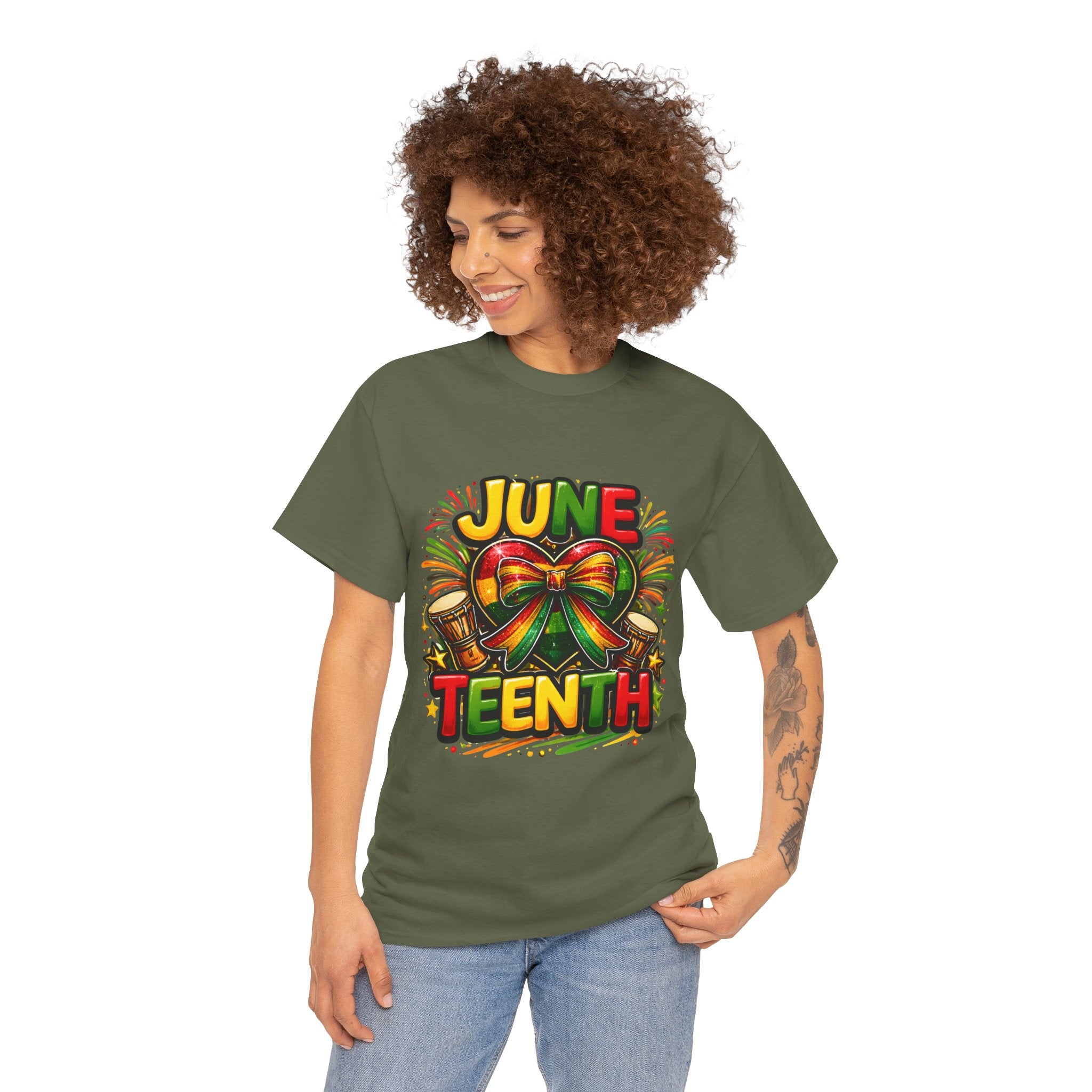 Juneteenth Celebration Ribbon & Drum Tee
