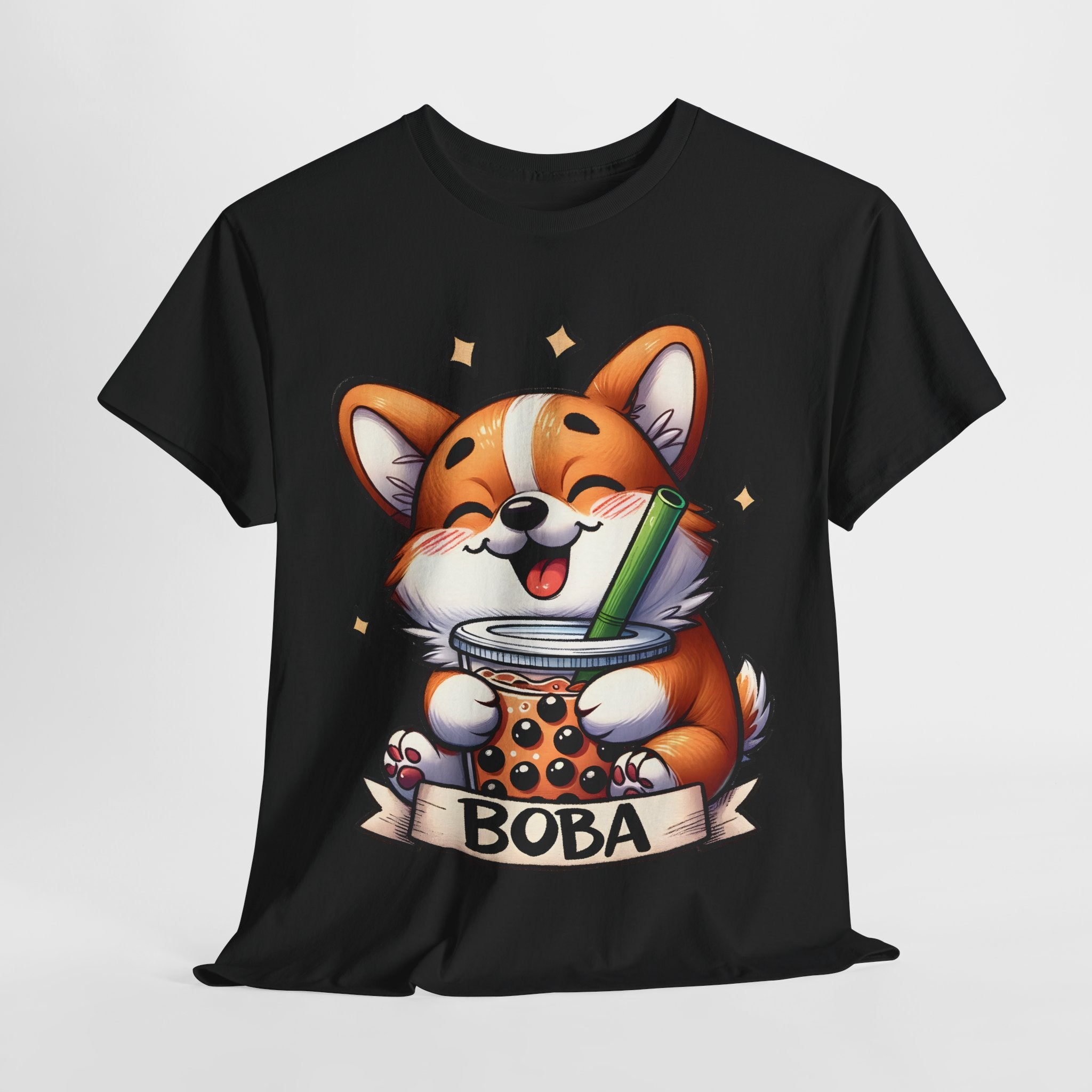 Corgi and it's Boba Tee