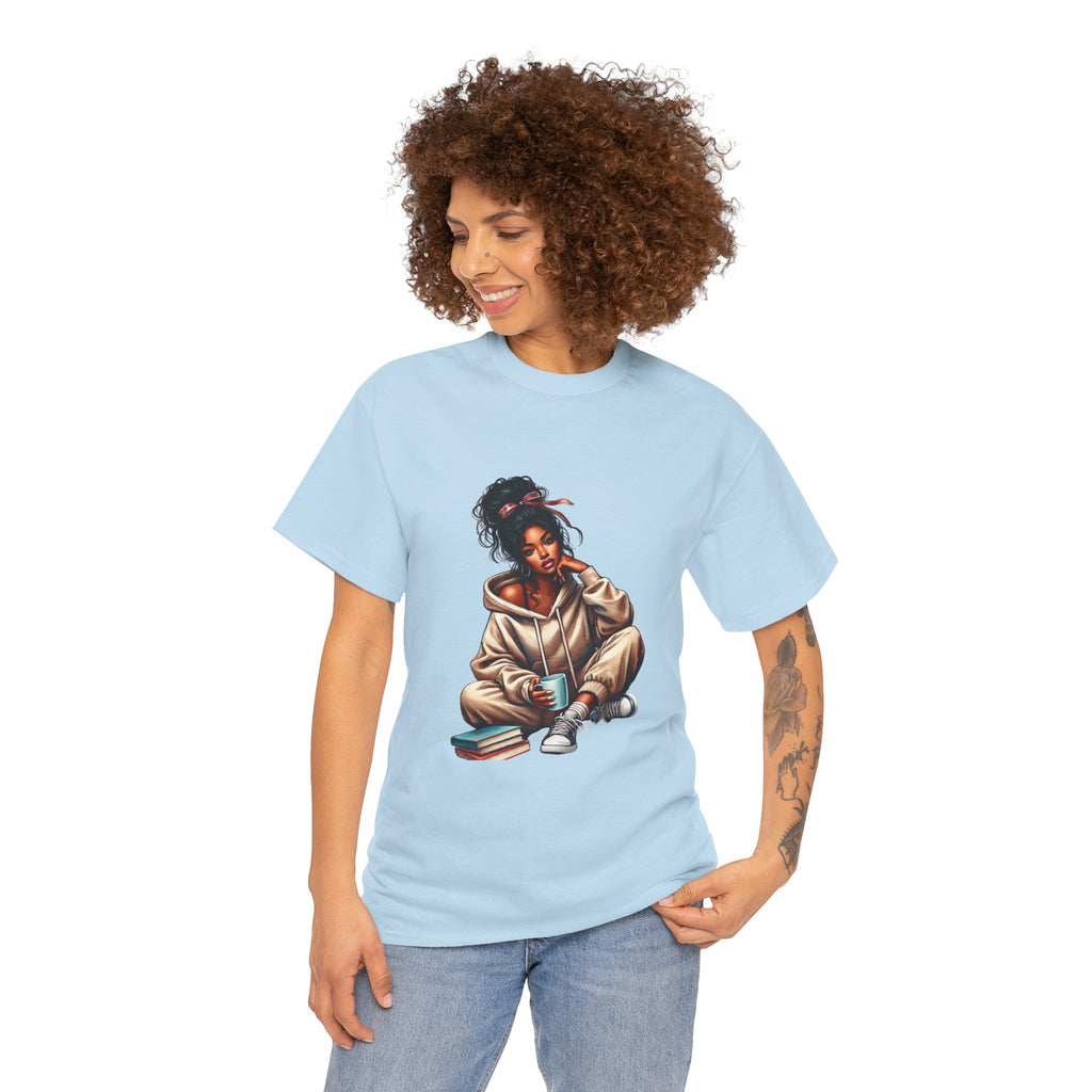 Book Lover's Tee: Just a Girl Who Loves Books & Coffee, Adult T-Shirt, Gift for Readers, Cozy Shirt for Bookworms, Literary Fashion, [...]
