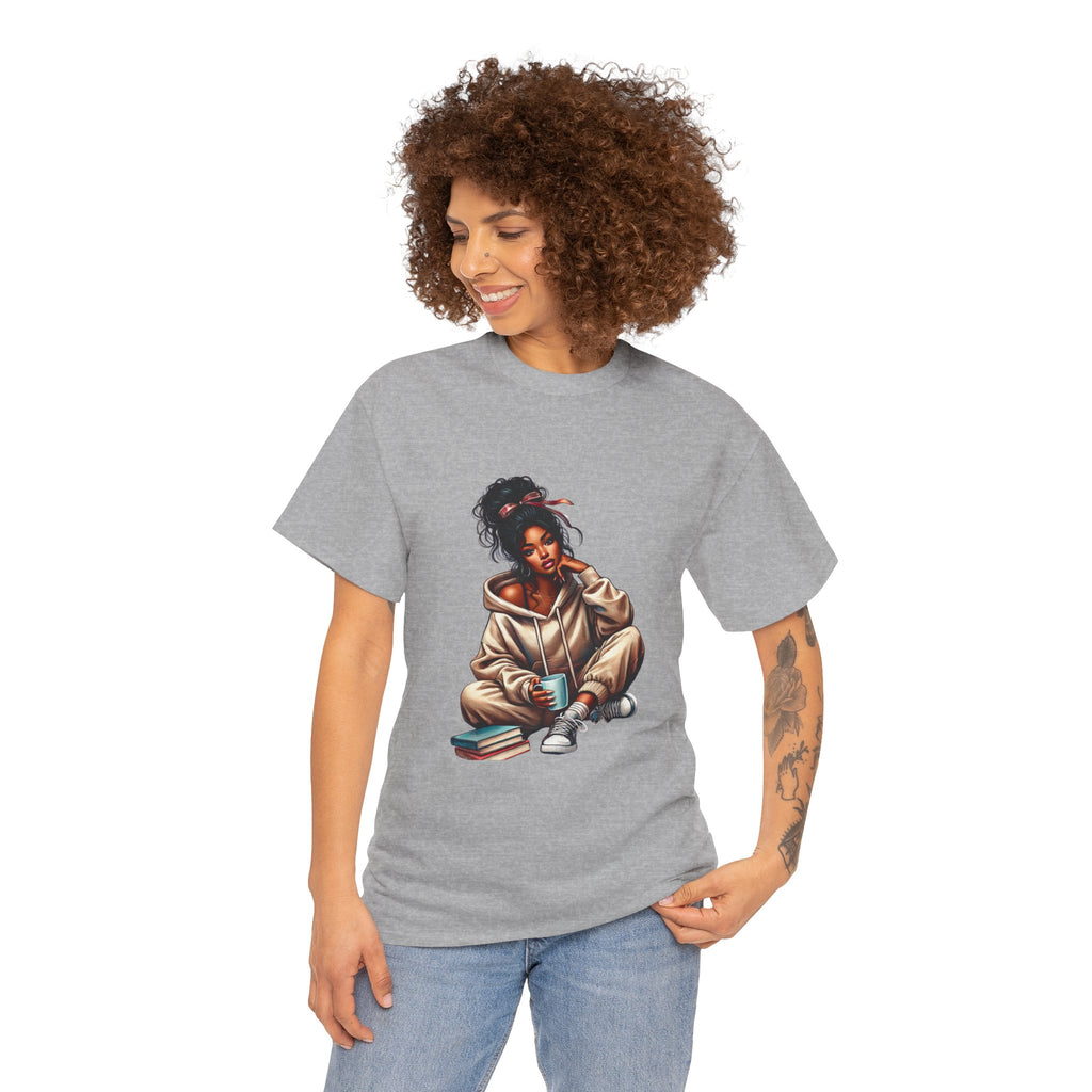 Book Lover's Tee: Just a Girl Who Loves Books & Coffee, Adult T-Shirt, Gift for Readers, Cozy Shirt for Bookworms, Literary Fashion, [...]