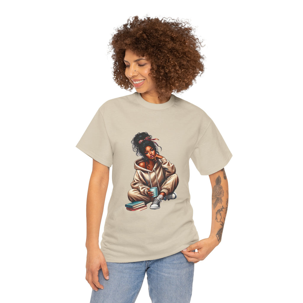 Book Lover's Tee: Just a Girl Who Loves Books & Coffee, Adult T-Shirt, Gift for Readers, Cozy Shirt for Bookworms, Literary Fashion, [...]